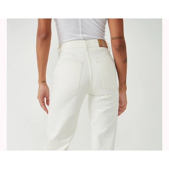 We The Free Pacifica High Rise Straight Leg Jeans Raw Hem 31 Dust it Off Wash - Picture 3 of 10